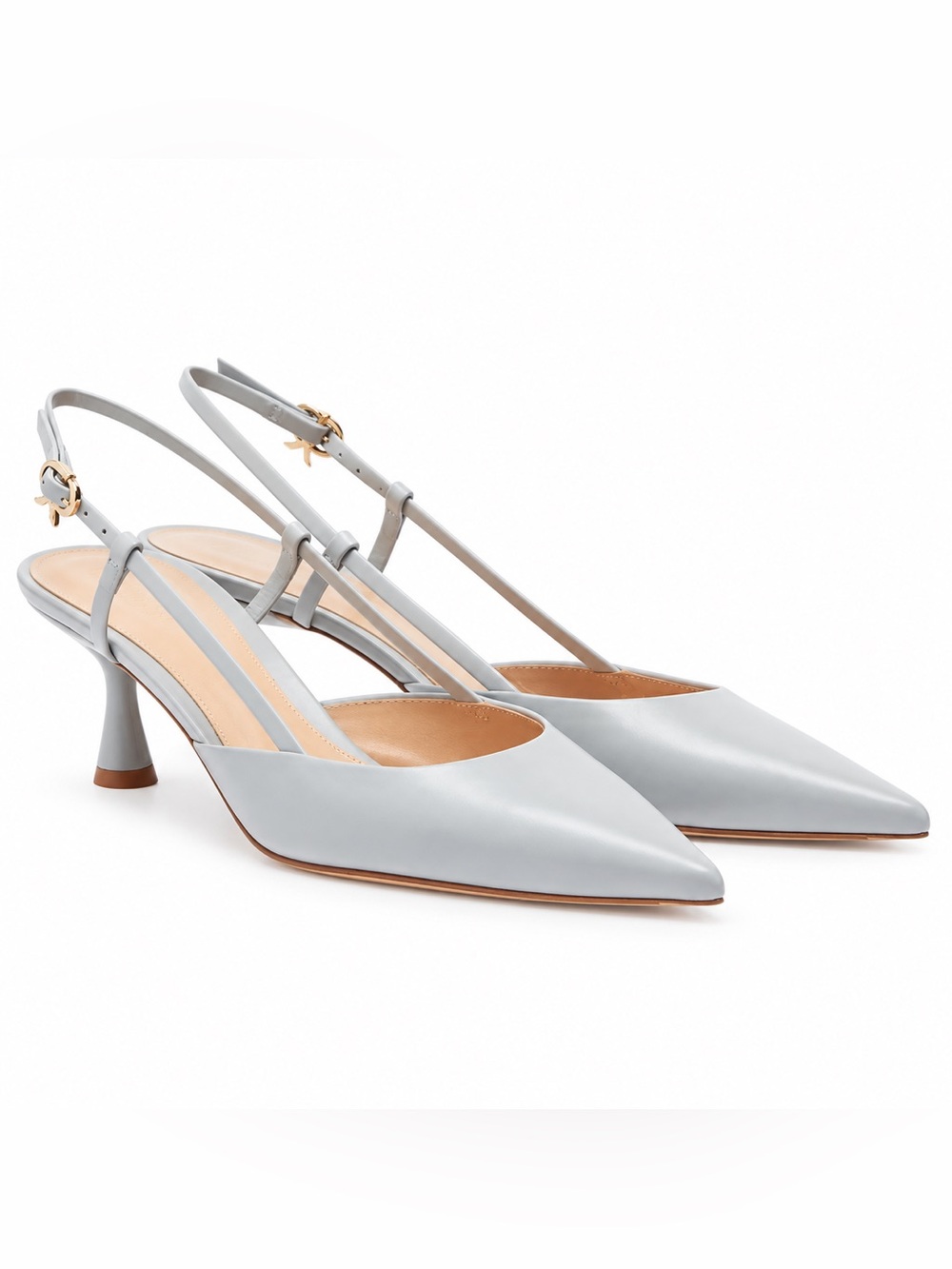 GIANVITO ROSSI Ascent 55 Slingback Heels Cloud Size 7.5 New